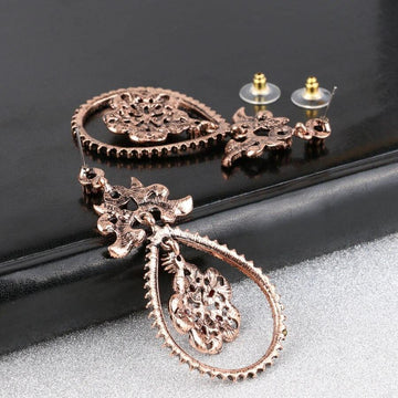 New Fashion Water Drop Red Resin Crystal Flowers Earrings For Women - The Jewellery Supermarket